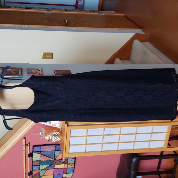 Liz Claiborne petite collection black lace halter midi dress size 8P - Picture 12 of 17